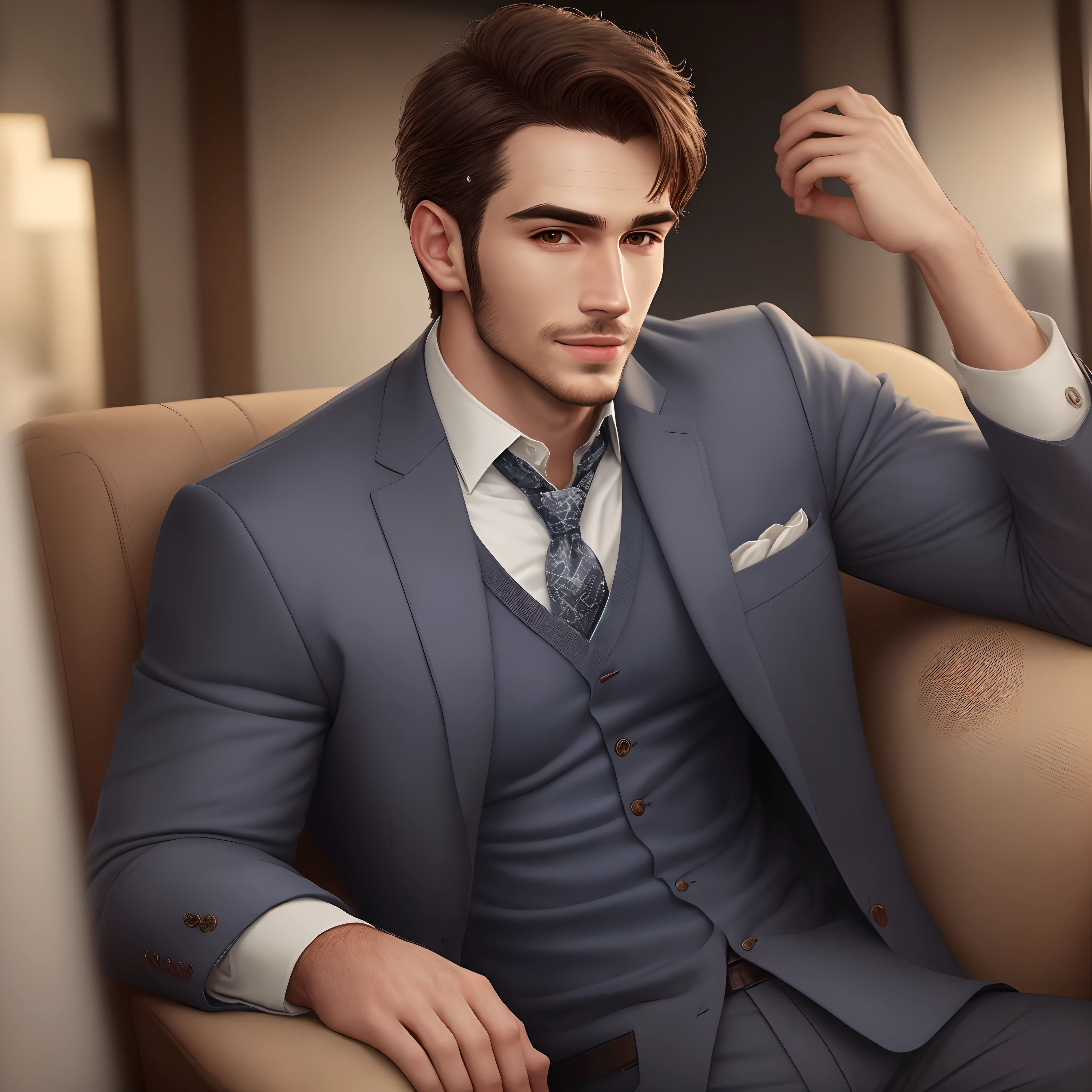 A realistic man who looks handsome