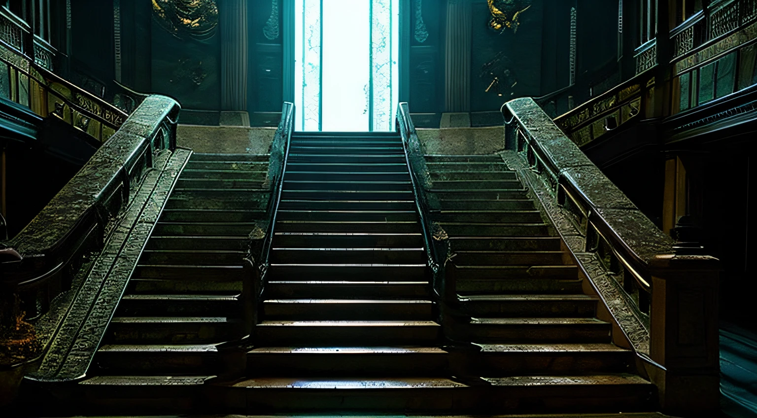 long stairs immensity agate murky Mystical Cthulhu darkness old