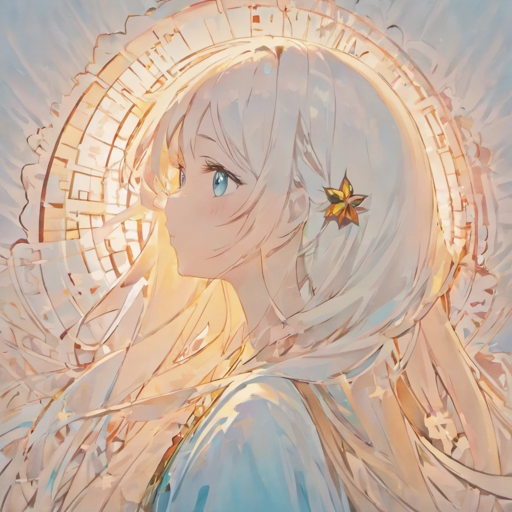 (White background:1.4),(Silhouette of a girl's head, Eyes closed, colorfull long hair, Oriental elements),(Chinese illustration:1.3,paper art:1.3, Quilted paper art:1.2),( reasonable design, Clear lines, High sharpness,Best quality, Very detailed, masutepiece, movie light effect, 4K )