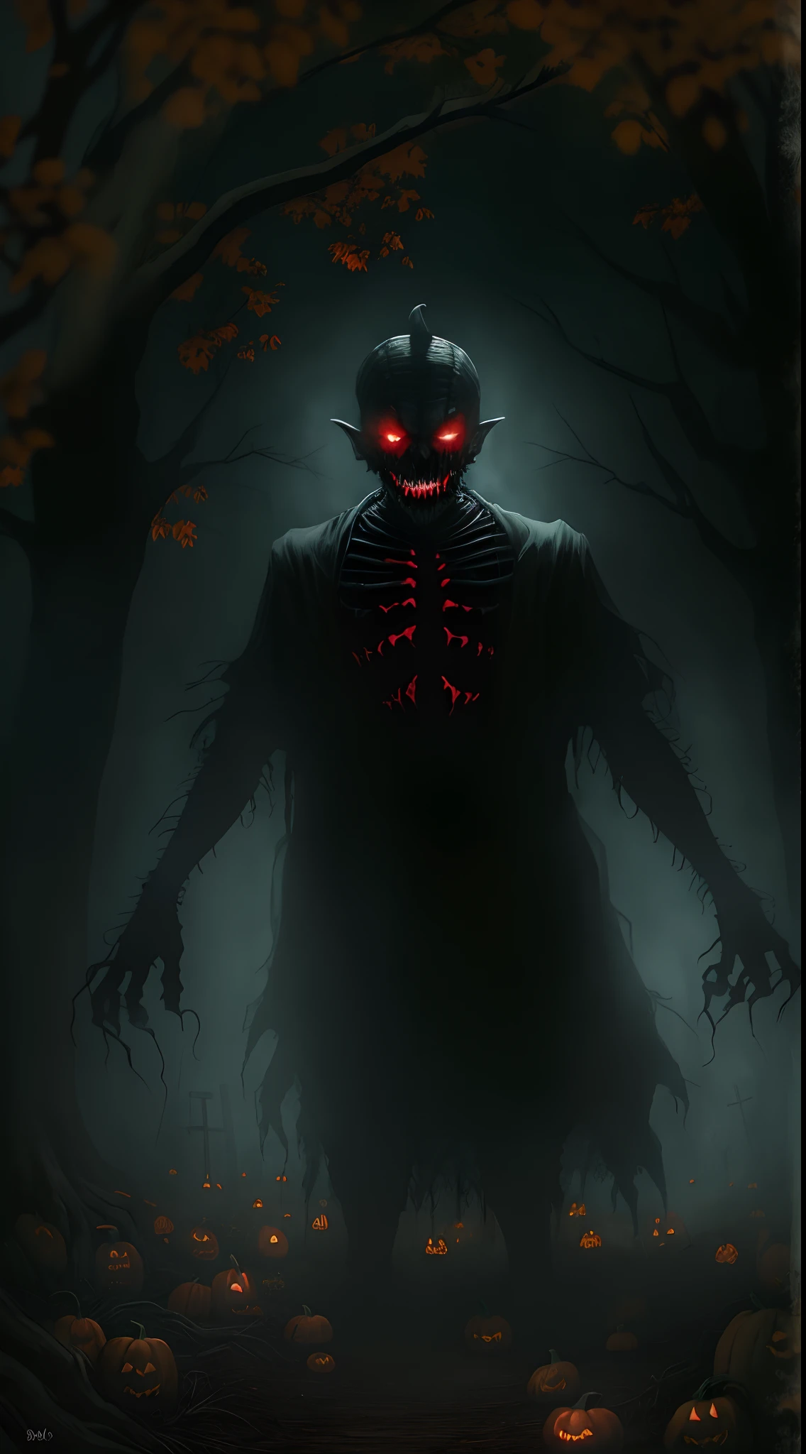 Scary -- humanoid -- human face -- thin body, strong and very tall -- Long hair, smooth ass, black and messy -- Smiling madly, disproportionately wide smile, sharp teeth with blood dripping -- dark gray skin -- wide eyes, completely red, bright -- Blood running from the eyes -- Long arms, long sharp nails -- Black colored wizard robe, Short sleeves -- Black background with red light coming from behind it, blood splattered, Red smoke
((4k image quality, HDR, face detailed, detailed clothing, detailed scenery))