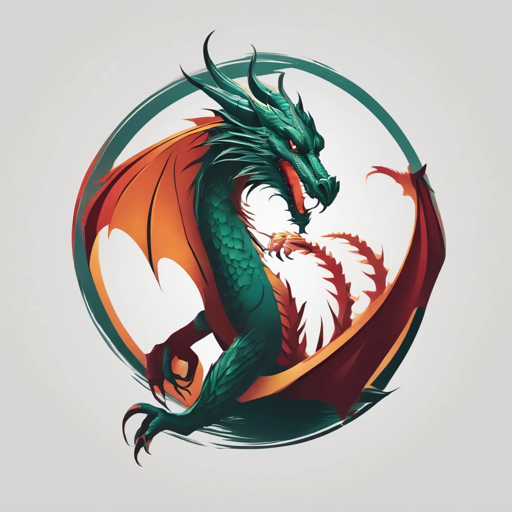 Minimalist dragon logo