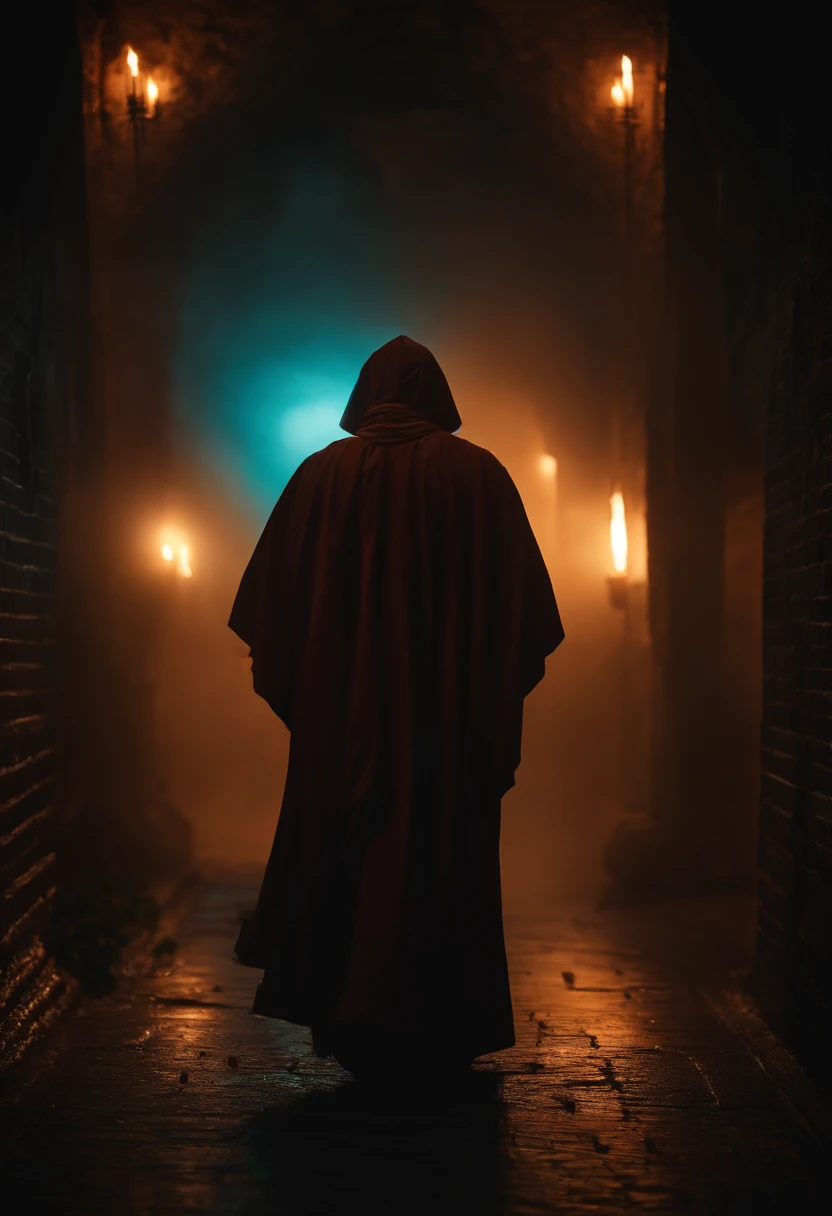 monks,glowing light eyes, biomechanical, eery, creepy, nightmarish, Very bright colors, light Particle, , Musif, Wallpaper Art, UHD Wallpapers