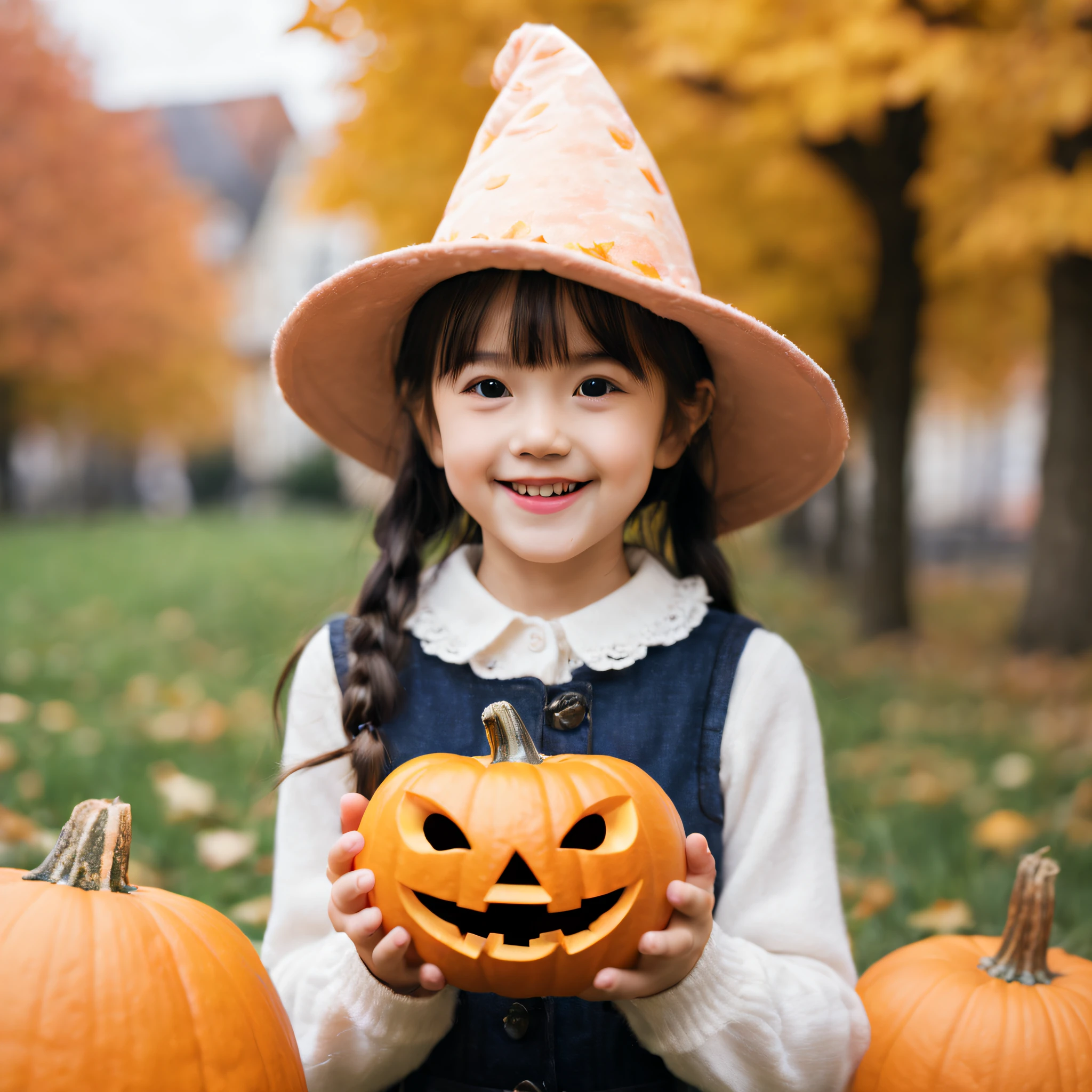 (Best quality,4K,8K,A high resolution,Masterpiece:1.2),Ultra-detailed,(Realistic,Photorealistic,photo-realistic:1.37),Halloween,A girl in a pumpkin-shaped costume,Trick or treat without sugar,Autumn leaves,Funny and mischievous,Naughty kids,Spooky atmosphere,Jack's lantern lit,Decorate the house,Moonlit Night,Happy faces,Buckets full of sweets,Smiling pumpkin,festive decorations,Flashing candles,magical ambiance,Exciting anticipation,Fantasy setting,Trick-or-treating adventures without sugar,Enchanting night sky,Mysterious Shadows,Clothing ideas,sweets,Wind,Reverberating laughter,dark alley,Whimsical expressions,Glowing costumes,glittering stars,Enchanting moonshine,Candy crazy excitement,Masks and disguises,Supernatural creatures,hauntingly beautiful,Spooky ghosts,Celebrate the celebrations,Magical tricks,Youth and innocence,Spooky folklore,spiderwebs,Witches and wizards,Playful soul.