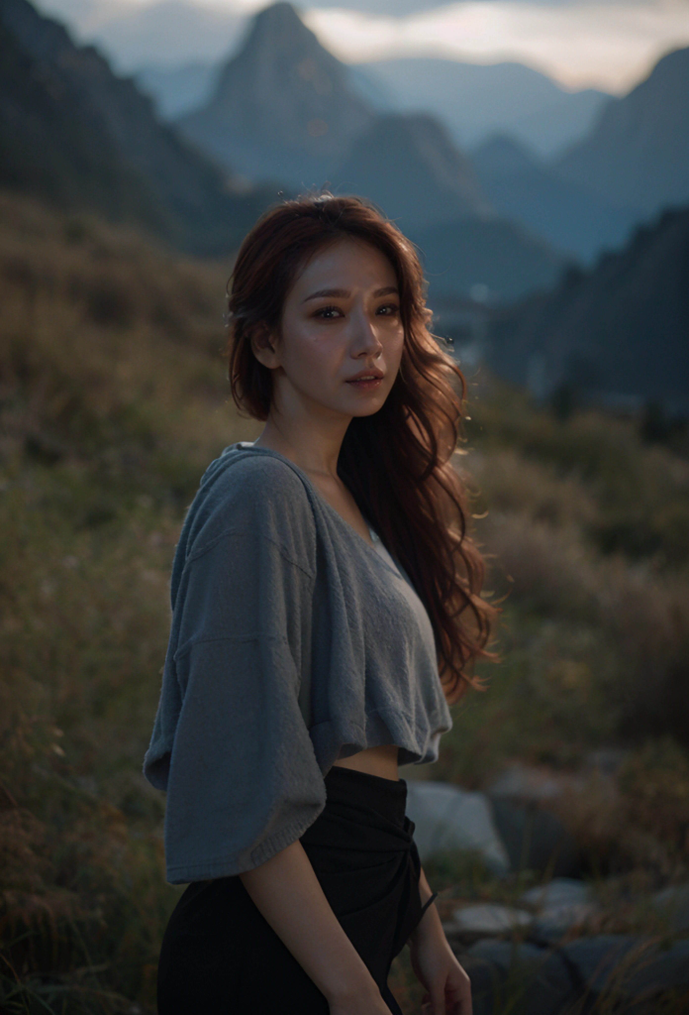 Beautiful asian girl with red lips, Her eyes shone like dreamy stars, glowing eyes, beautiful and detailed eyes, RAW photo,(high detailed skin:1), (realistic, photo-realistic:1.37), ultra high res, professional lighting , 8k uhd, dslr , high quality, film grain, Fujifilm XT3, RAW photo,, RAW photo,(high detailed skin:1), (realistic, photo-realistic:1.37), ultra high res, professional lighting , 8k uhd, dslr , high quality, film grain, Fujifilm XT3, RAW photo,