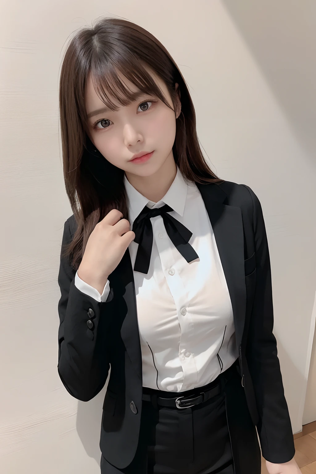 top-quality、hight resolution、ultra-detailliert、masterpiece、Raw photography、realisitic、Photorealsitic、extremely delicate and beautiful、finely detail、Textured skin、(in office)、2 people,man and woman、japanese、22year old both、(((woman is office lady wearing office lady uniform,man is businessman wearing suits)))、woman upskirt and Showing white panties,detailed panties,detailed frilled panties showing,(((the man sitting on chair and woman riding on the man))),kissing,office uniform like suits style、tall、Brown hair、wavy hair,short hair,Wearing makeup、(Bare legs:1.5)、perfectly proportions, closed eyes,sexual position where the man lies flat on his back and the woman sits on top, cowgirl position,