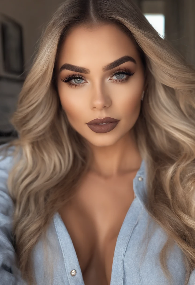 mulher arafed com roupas atrativas sexy pretas, Menina sexy com olhos castanhos, Retrato Sophie Mudd, cabelos pretos e olhos grandes, selfie de uma jovem mulher, Olhos do quarto, Violeta Myers, sem maquiagem, maquiagem natural, Looking directly at the camera, Rosto com ArtGram, maquiagem sutil, Impressionante tiro de corpo inteiro, em um telhado , clivagem