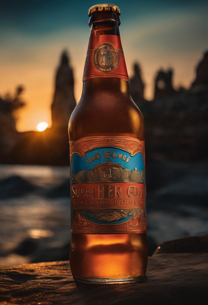 Tom cruse na lua com uma capa de super heroi segurando uma cerveja