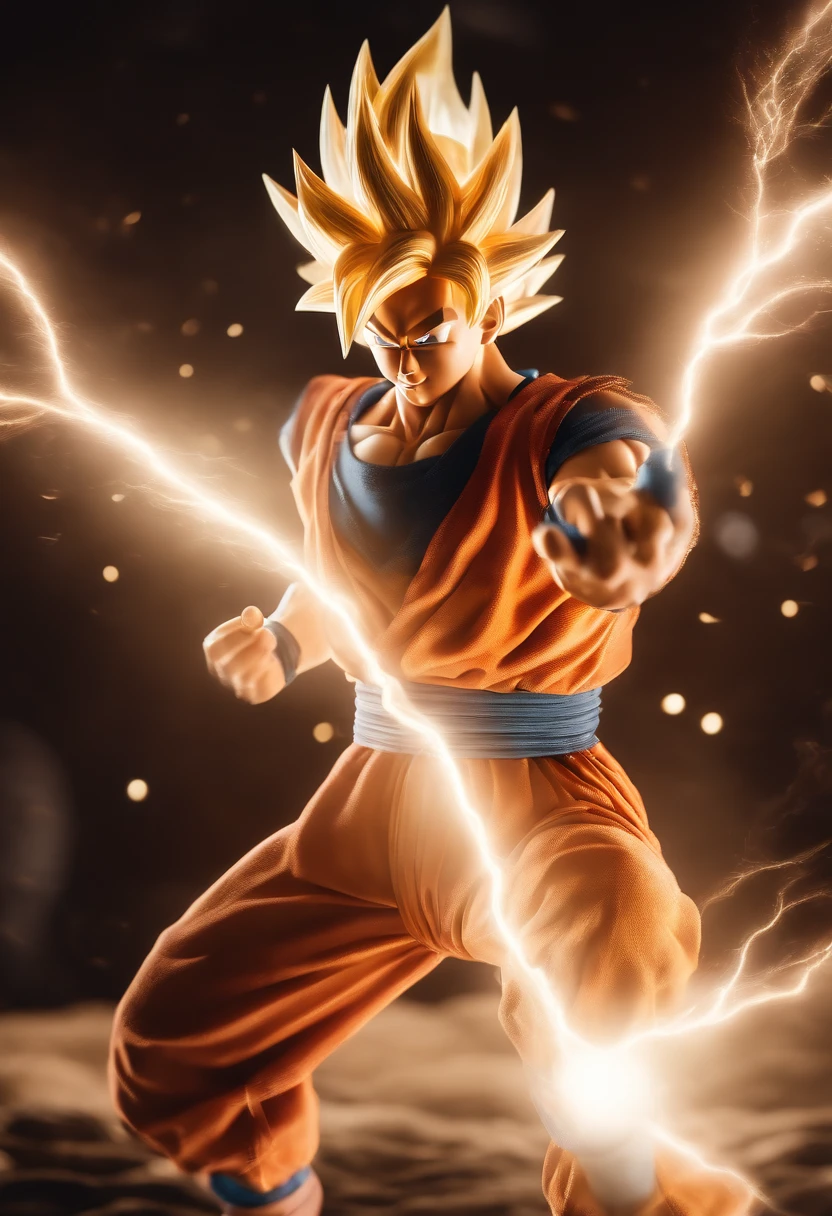 Goku doing kamehameha In super saiyan