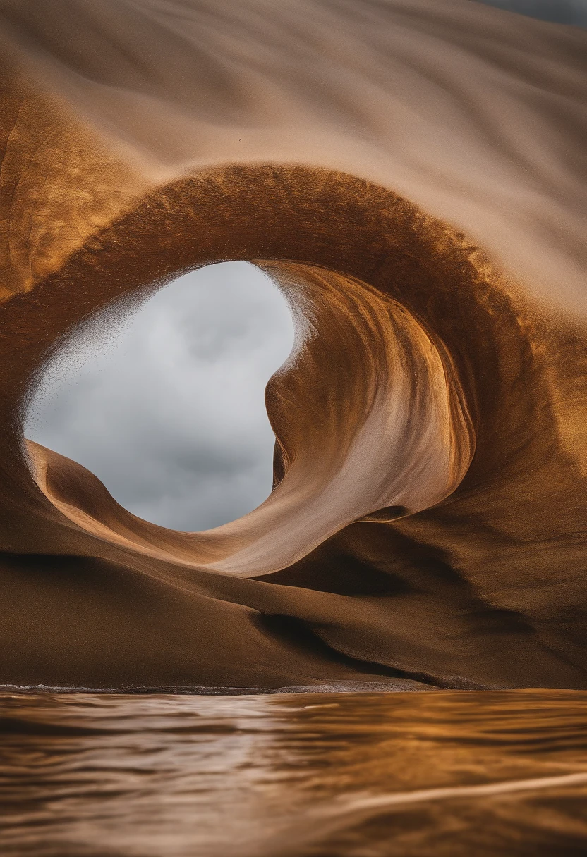 a wavy walnut colored golden doodlr