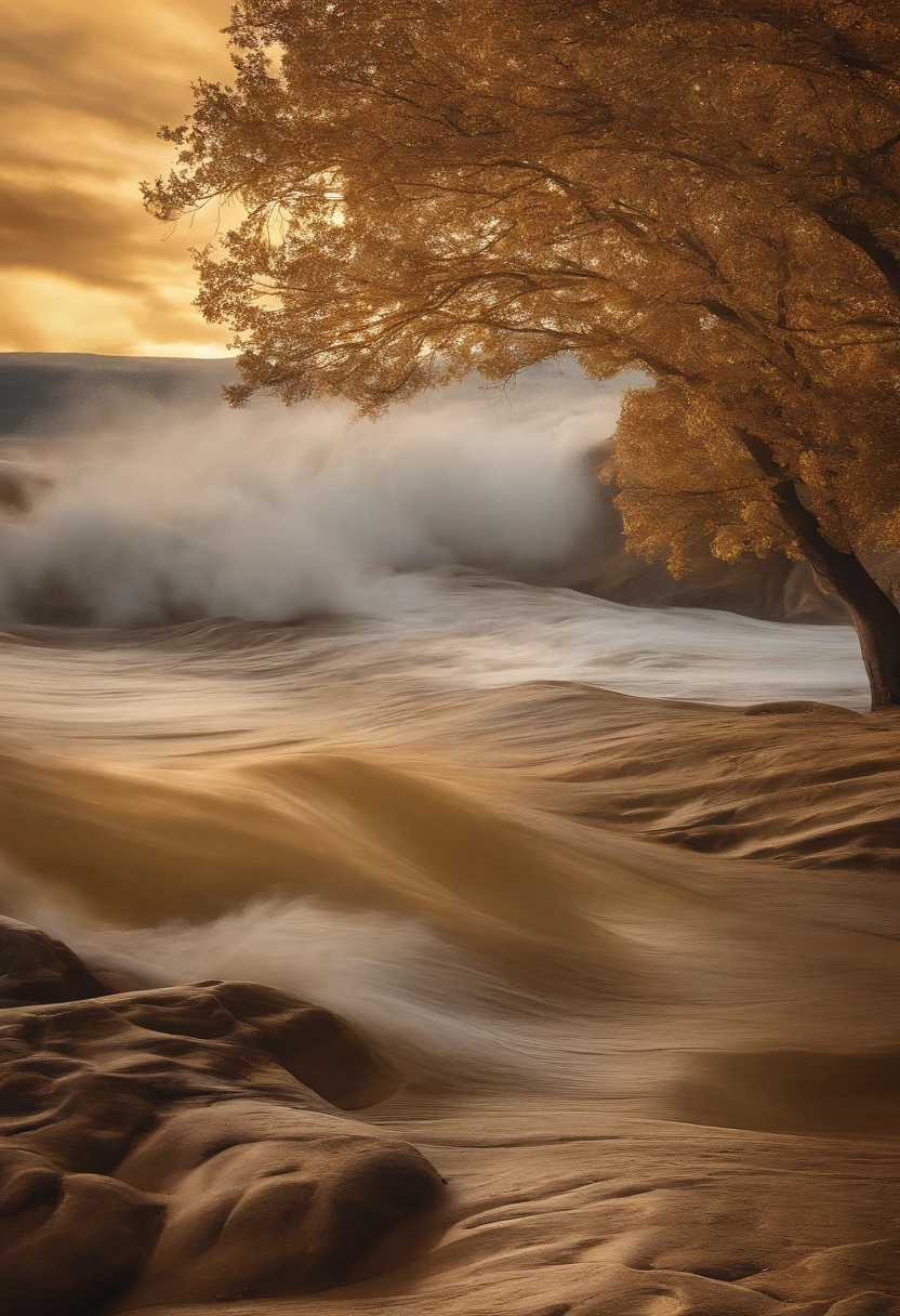 a wavy walnut colored golden doodlr