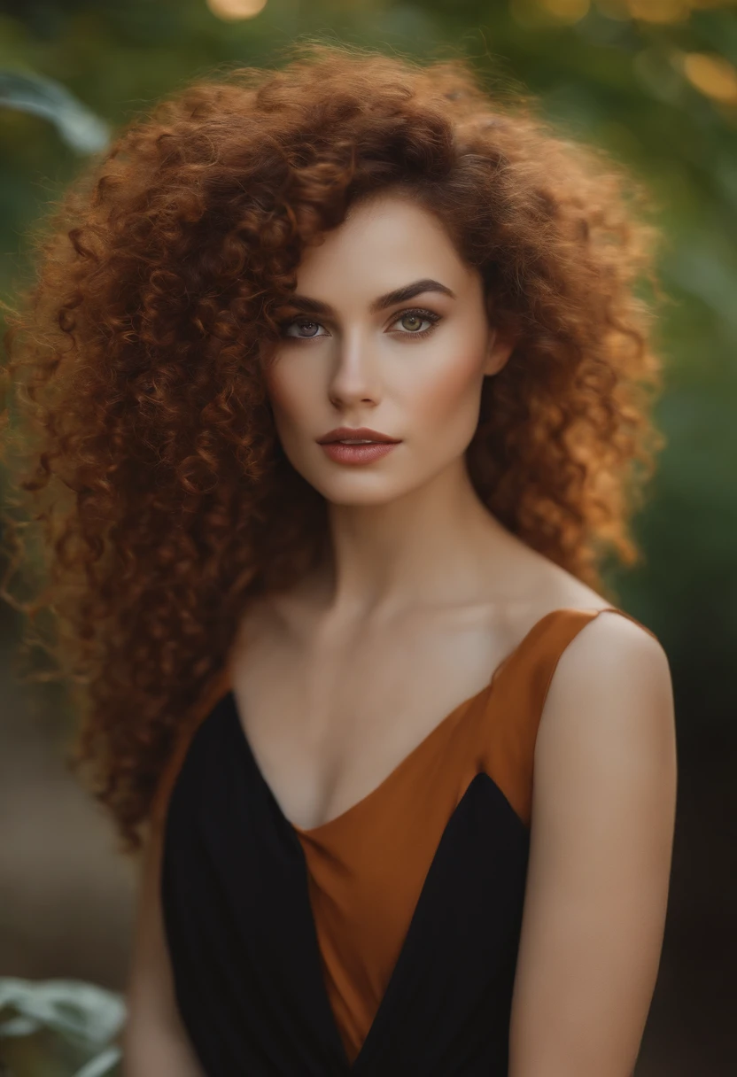 Femme teint maron , curly hair