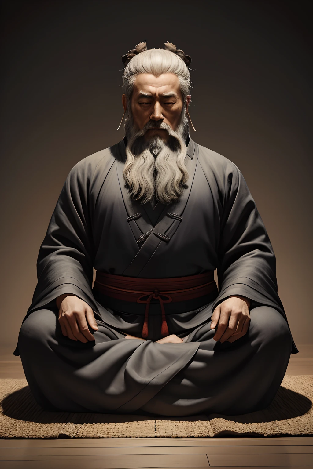 Illustration, Laozi, The Father of Daoism, meditating, masterpiece, beautiful, hyper detailed, ultra intricate, 8k UHD, best quality, highest resolution, beautiful