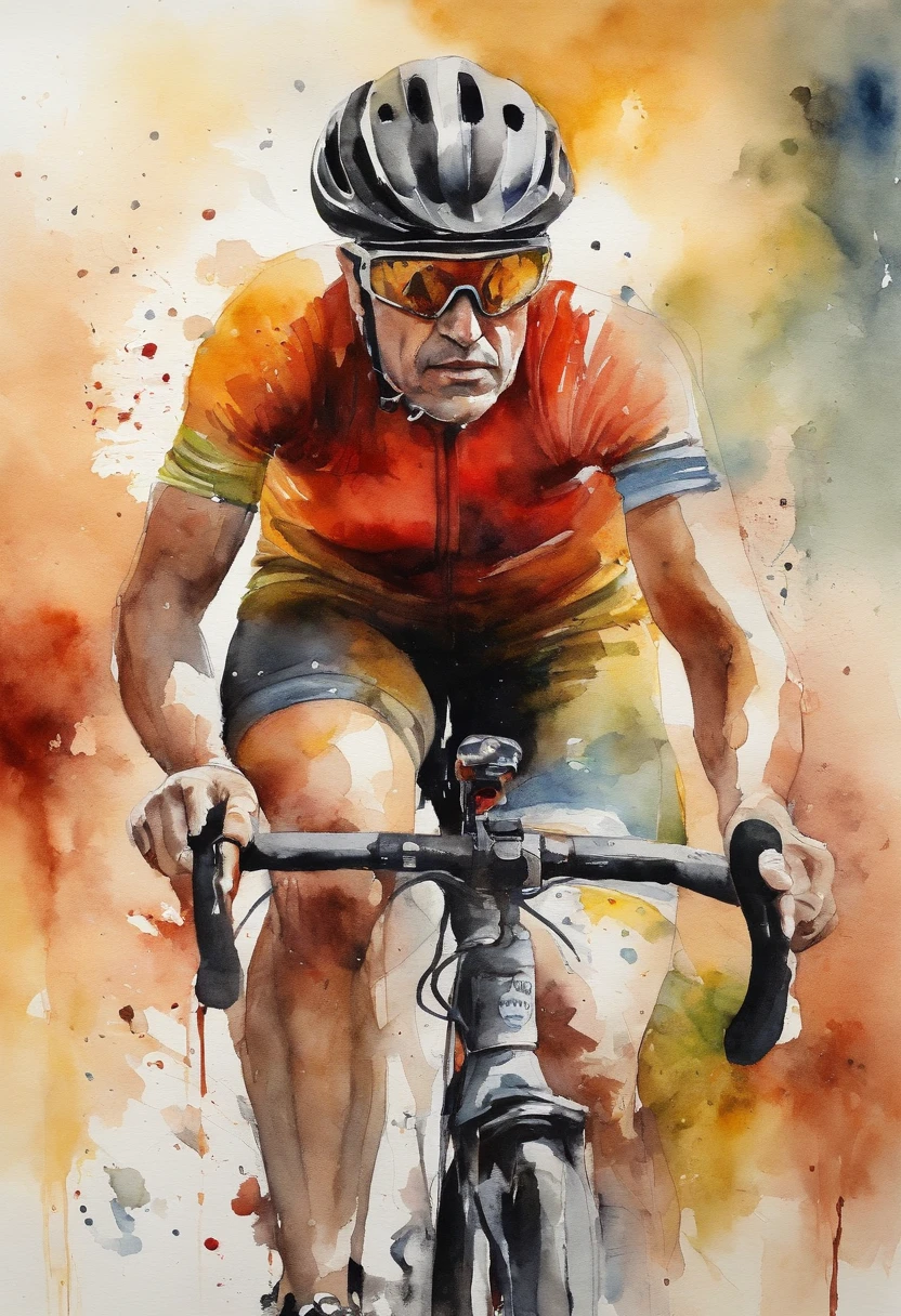 Ciclista beatuy, homem , desenhada por ppublish, pena, cores