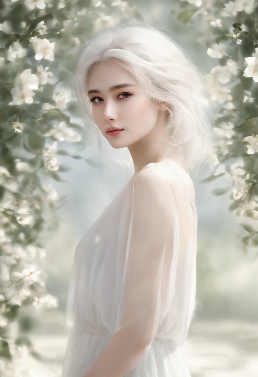 (best quality, highres), (pure white background), a barefoot girl standing on a plain, white hair, white eyelashes, white eyebrows, a cold expression on her face, fair skin, a black T-shirt, a sad facial expression, a sense of light, soft and delicate, super sharp, high-definition image, (close-up)

Notes：
- Punctuation marks in prompts use half-width commas。
- Phrases are enclosed in parentheses in prompts，Indicates emphasis or weight。
- The order of the tags in the prompt is from highest importance to lowest importance。