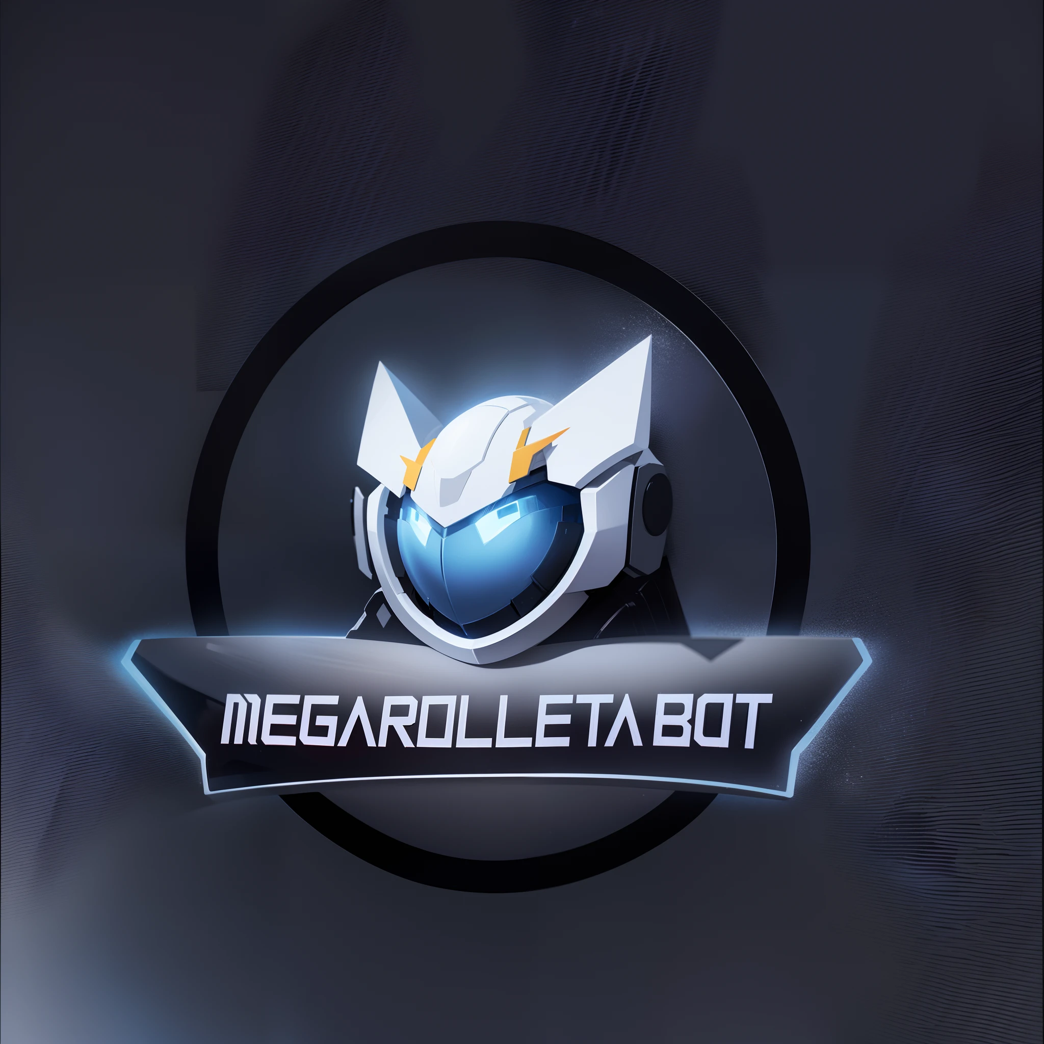 um close up de um logotipo com um foguete sobre ele, 3 2 megabits, Logotipo 3D, tremendous mecha robot, mega altamente detalhado, mega, arte oficial, Megalophoba, Logotipo esportivo, 3D Icon for mobile game, logotipo para uma rede social, mecha inspirado, logotipo arredondado, 2 0 5 6 x 2 0 5 6 , Keep Default Colors