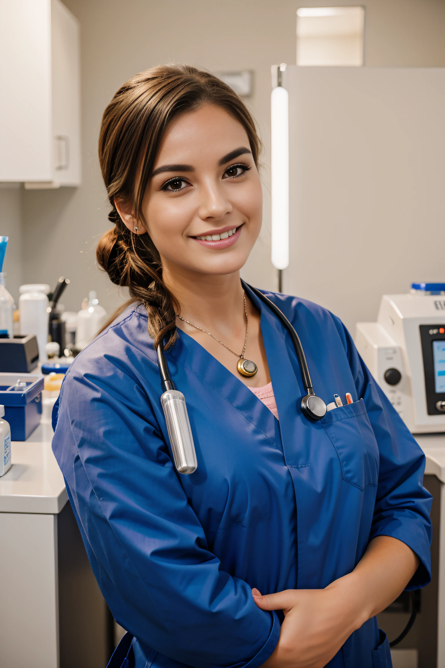 single beautiful veterinary technician