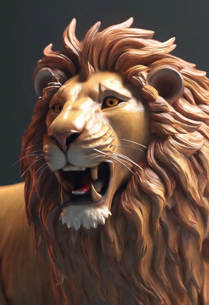 A chimera with a dragon's head, a muscular lion's body and a snake's head tail