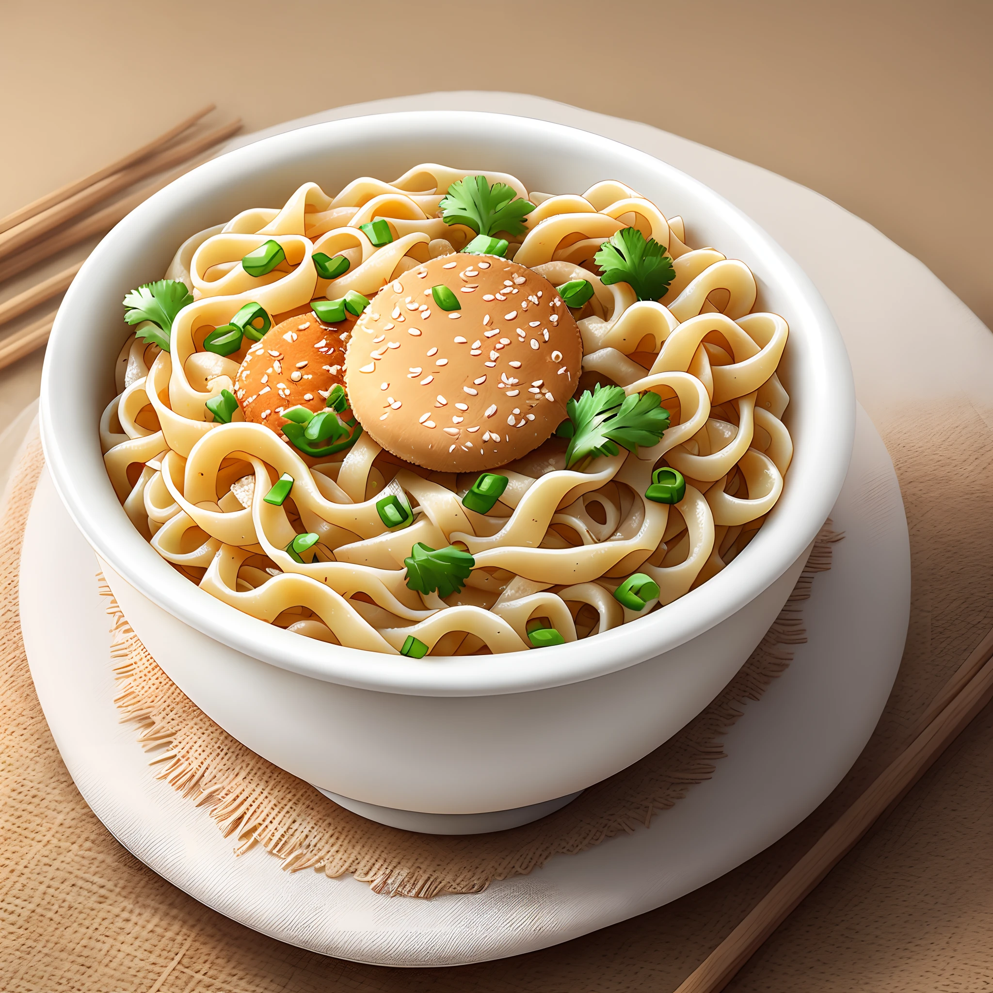 Generate a logo,A small bowl of white sand dishes(Noodles, fast food, snacks)