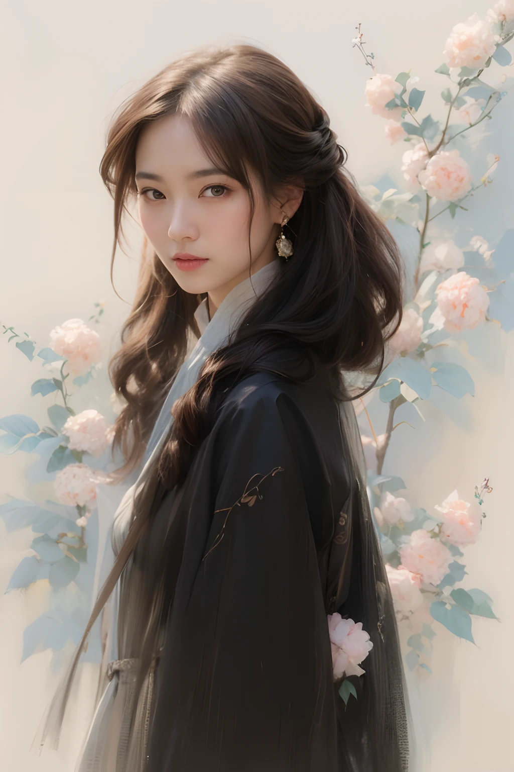 (Best quality, 8k, 32k, Masterpiece, UHD:1.2), Photo of Pretty Japanese woman, large breasts, very short bob hair, Black Hair, portrait, vintage poster