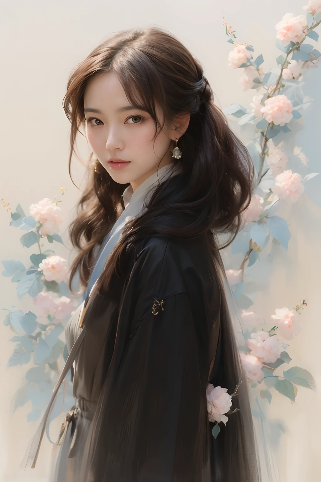 (Best quality, 8k, 32k, Masterpiece, UHD:1.2),  Photo of Pretty Japanese woman, large breasts, very short bob hair, Black Hair, portrait, vintage poster