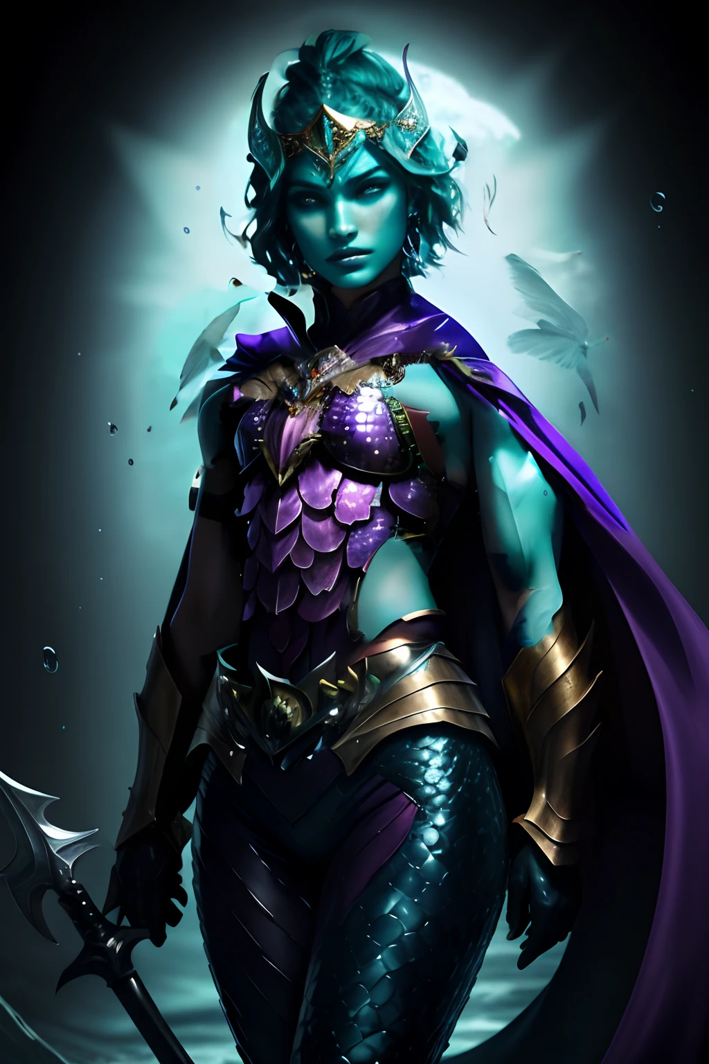 Aquatic,, teal,, Atlantean,, skin