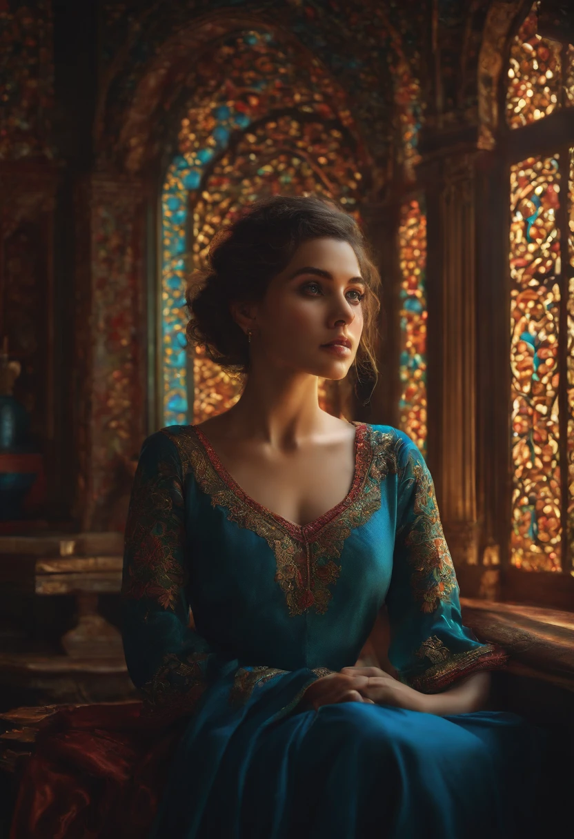 (masterpiece, best quality), 1girl, room, chilling, colorful, beautiful, intricate, comfy, detailed eyes,