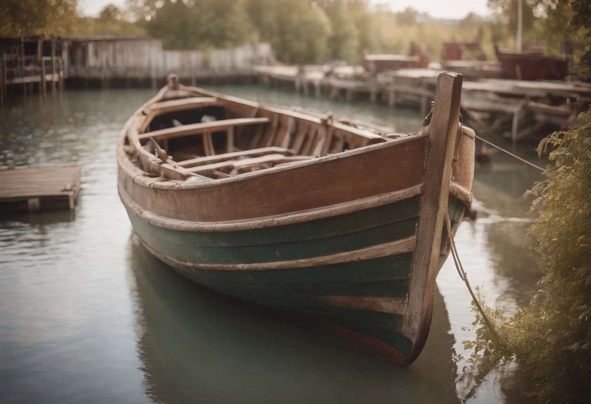An old boat being restored