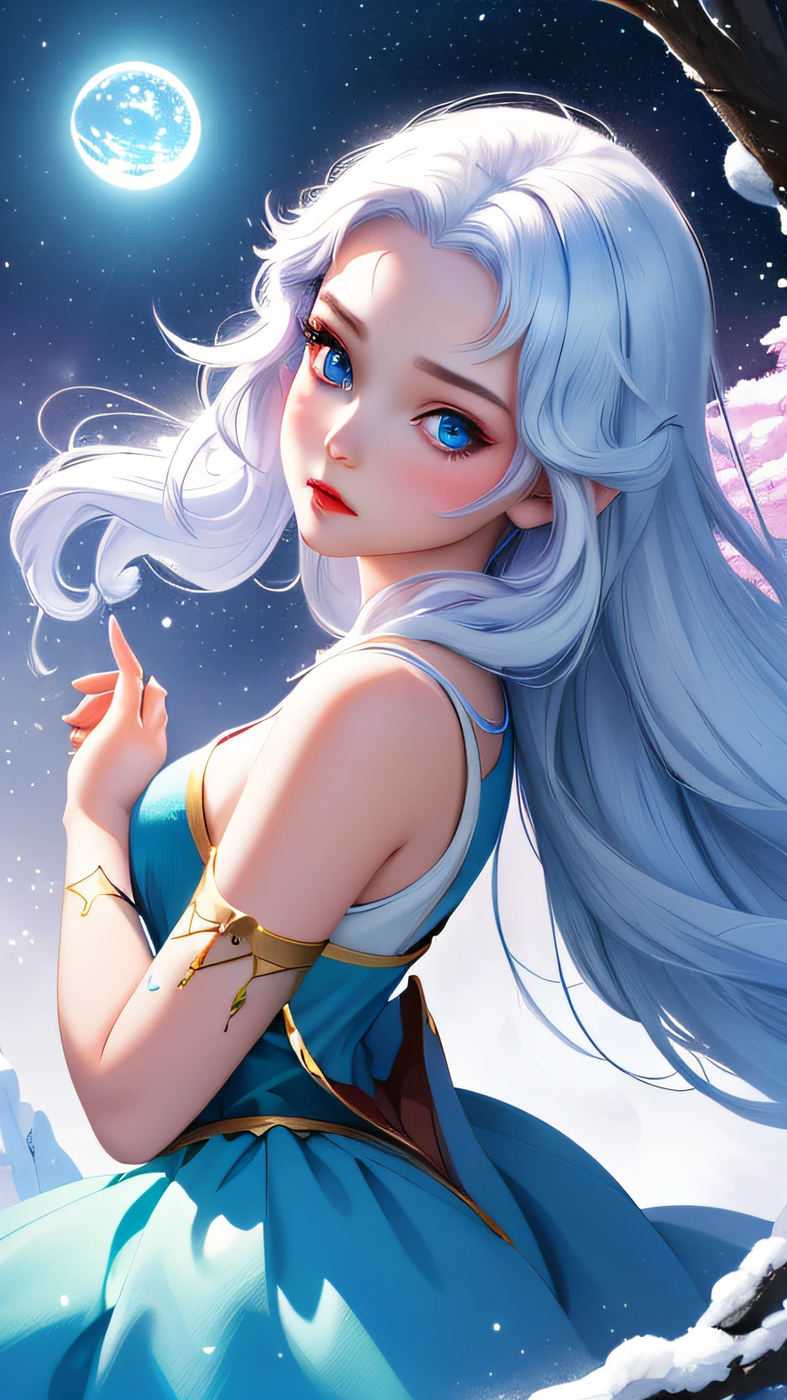high quality, 8K Ultra HD, envision Snow White princess in her childhood, fantasy high magic concept art, fantasy art, fairy tale, high quality face expression