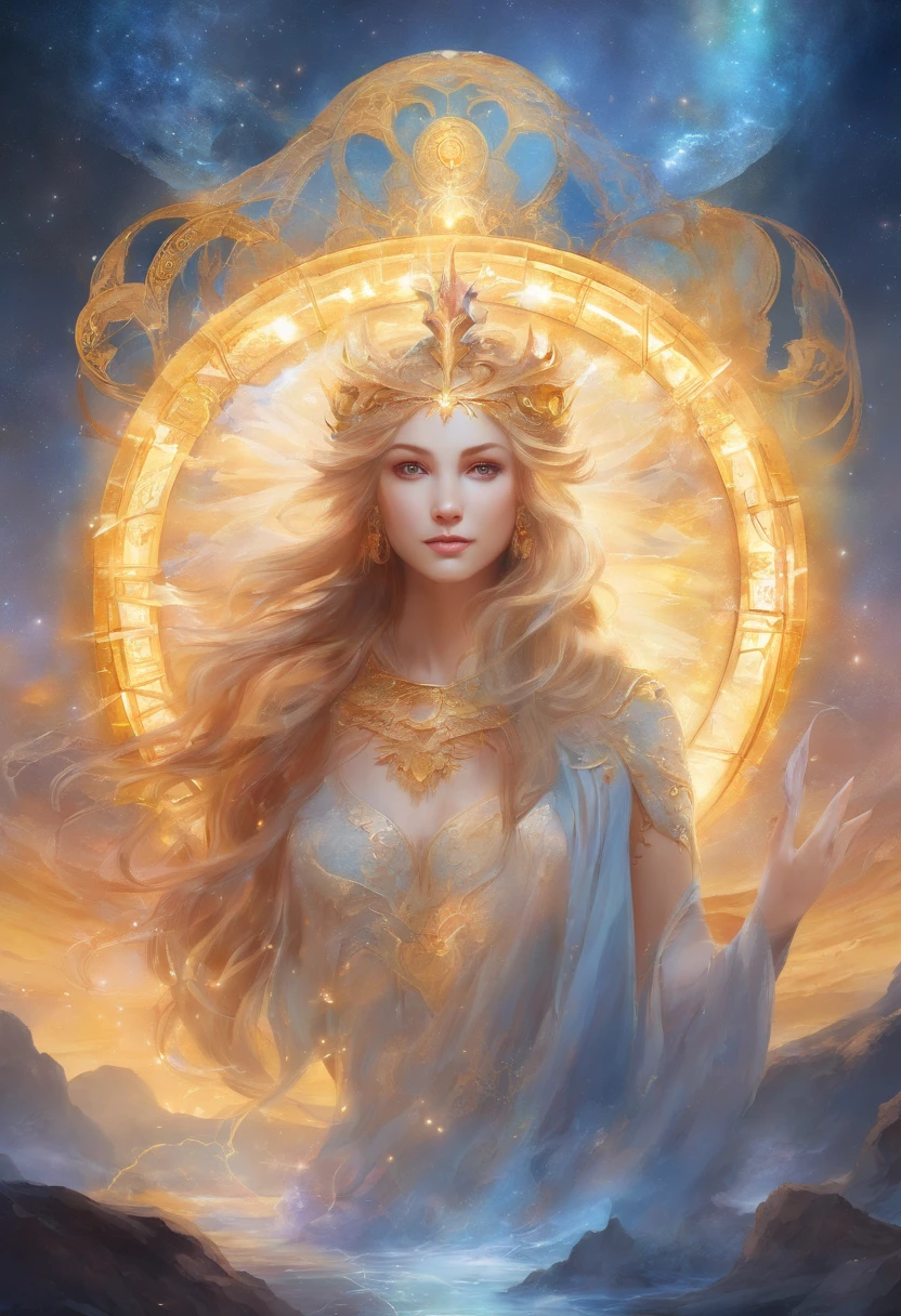 The 12 signs of the zodiac together in an angelic way, signs in the form of divine beings