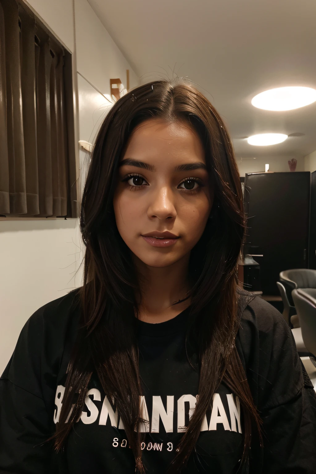 foto de uma de cabelo preto e uma de cabelo cacheado vermelho na escoal sentadas