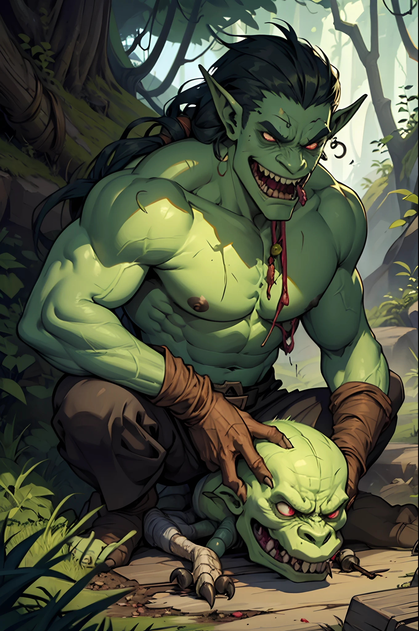 Create a character for the game d&d , Rotten Troll Mouth Troll Sooner or Later, Rotten Troll loses its ability to regenerate, Although, there is still nothing wrong with the healing. Necrotic energy emanates from the creature, leaks inside his shriveled carcass. Just being there for a rotten troll, Other creatures are exposed to his deadly radiation., dnd