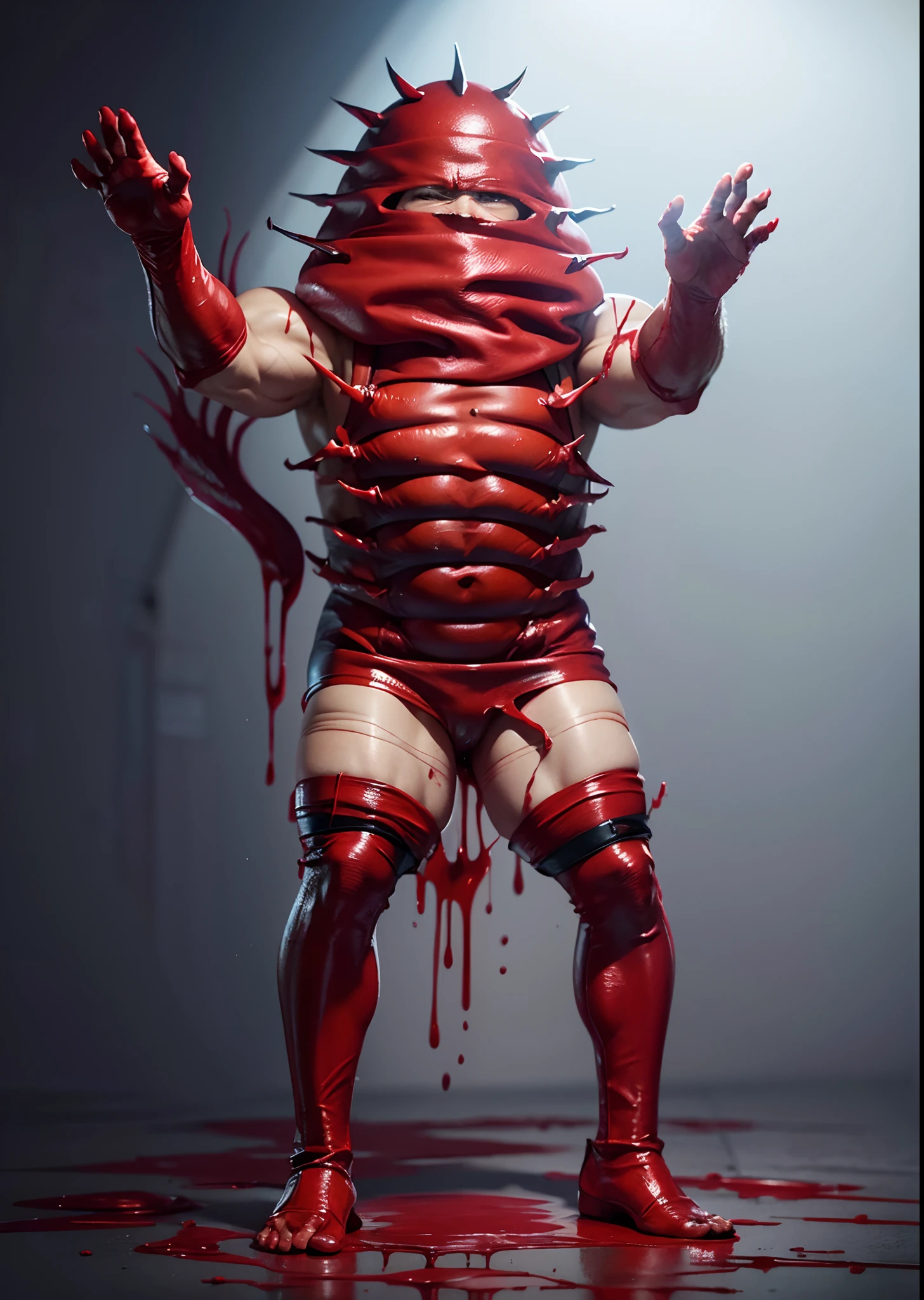 kook、Muscle prominence々、8K、Top image quality、Vicious men、Wrestlers、villainess、cruel、and draw the full body、Beast paws、sharp eye、Bloody、Liquid constantly flows from the hands、Bloody、Bloody、Blood splatters