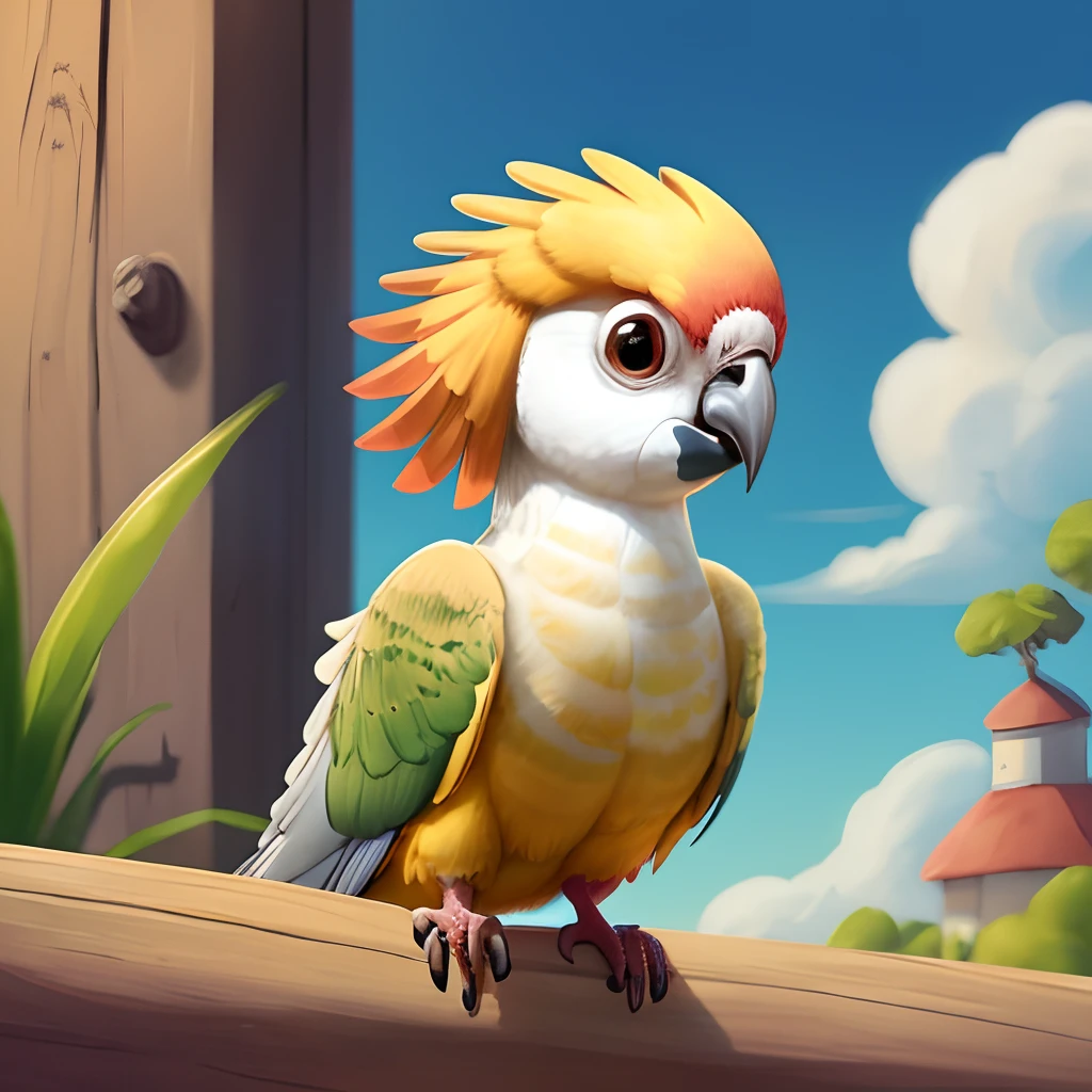 Cartoon female pearl cockatiel