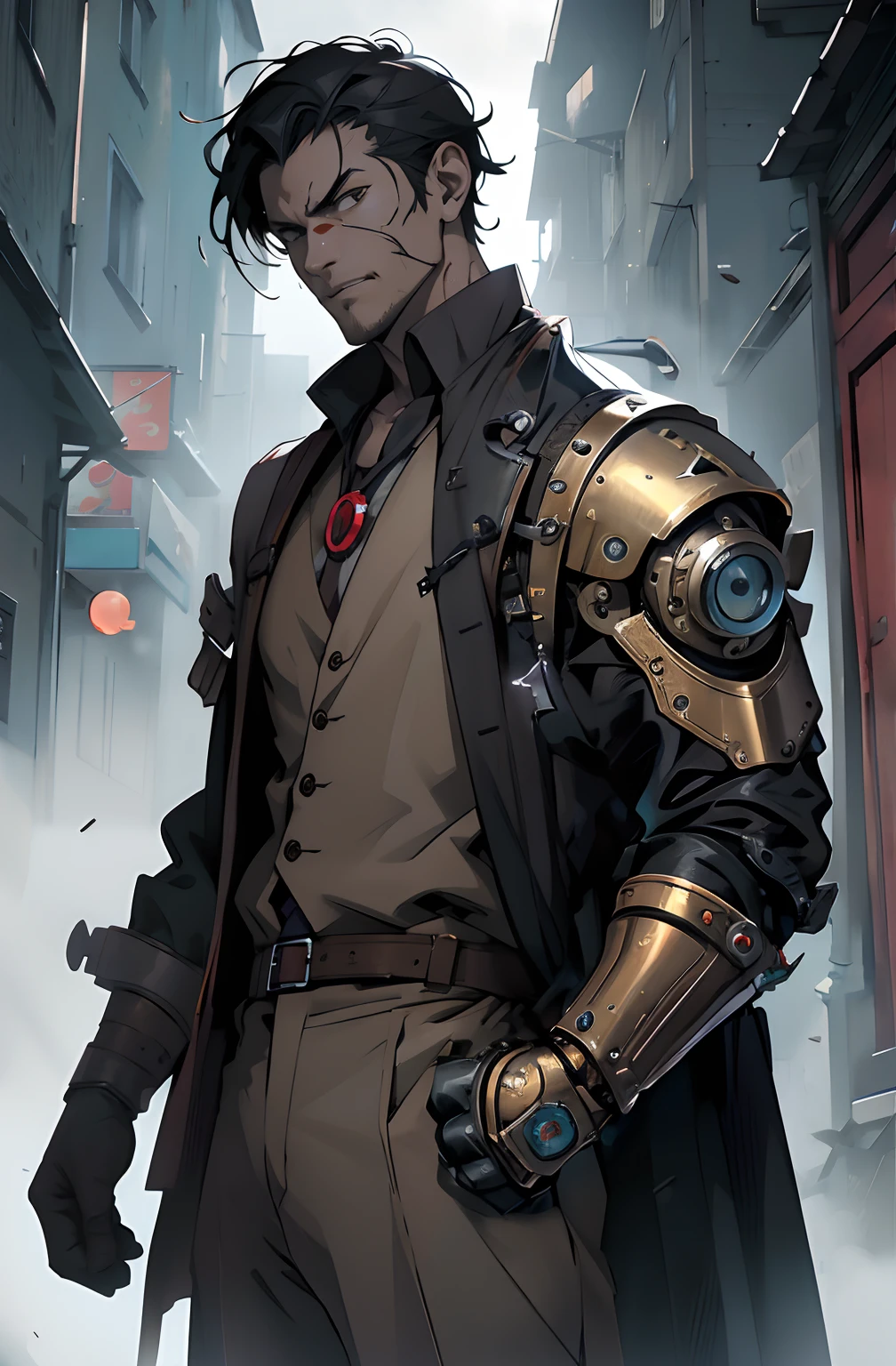 Mechanical forearm made of metal, The Iron Hand, Arm implant, Steampunk Mechanical Implant