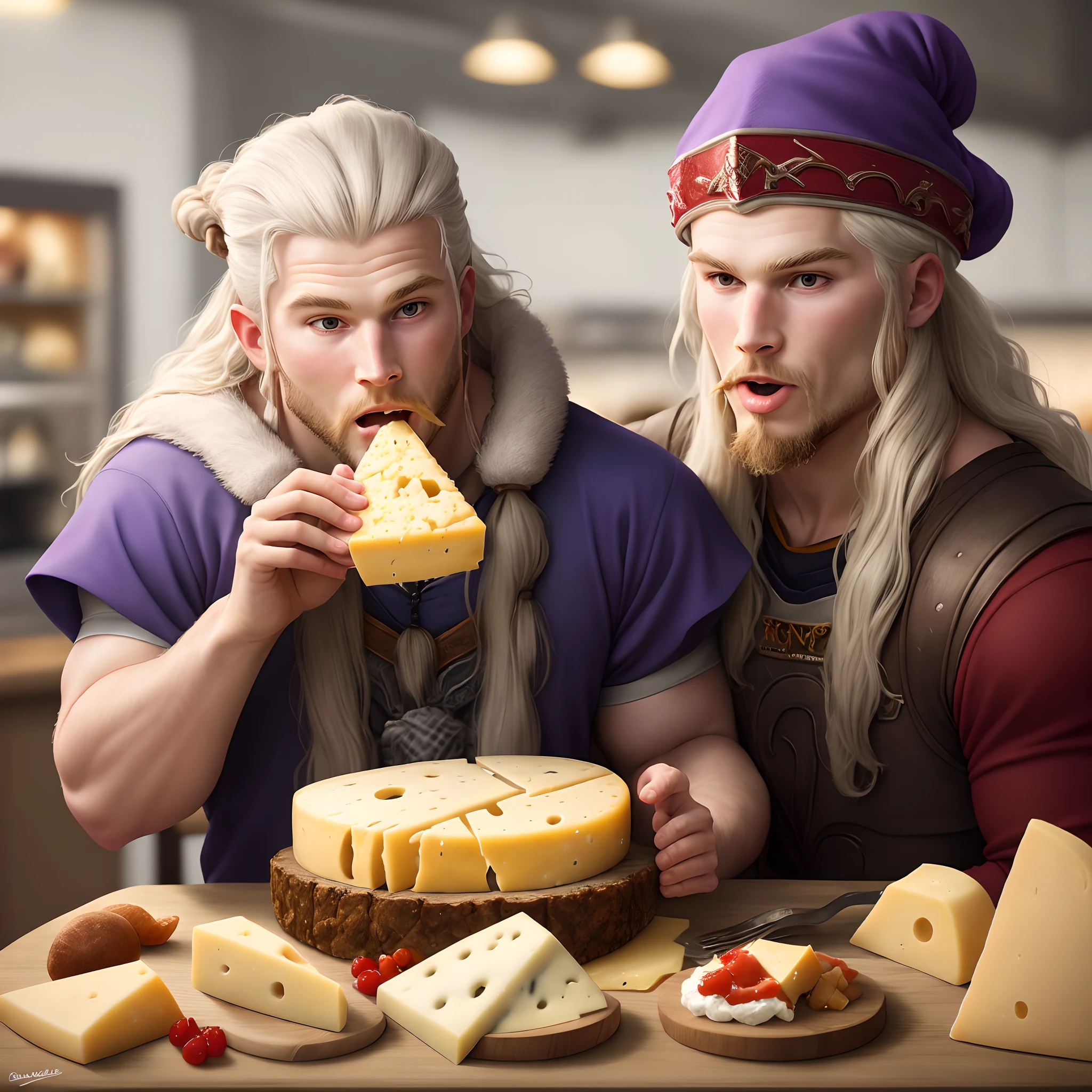 Minnesota Viking eating lots of cheese
