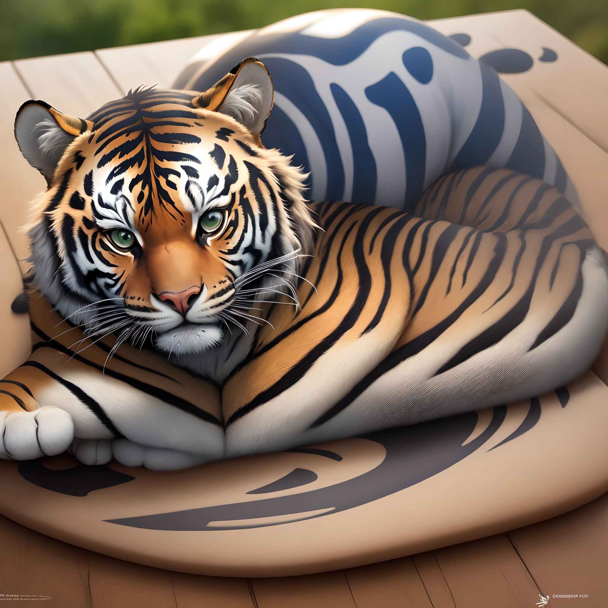 Tigre com asas rabo de machado chifres e placas dorsais