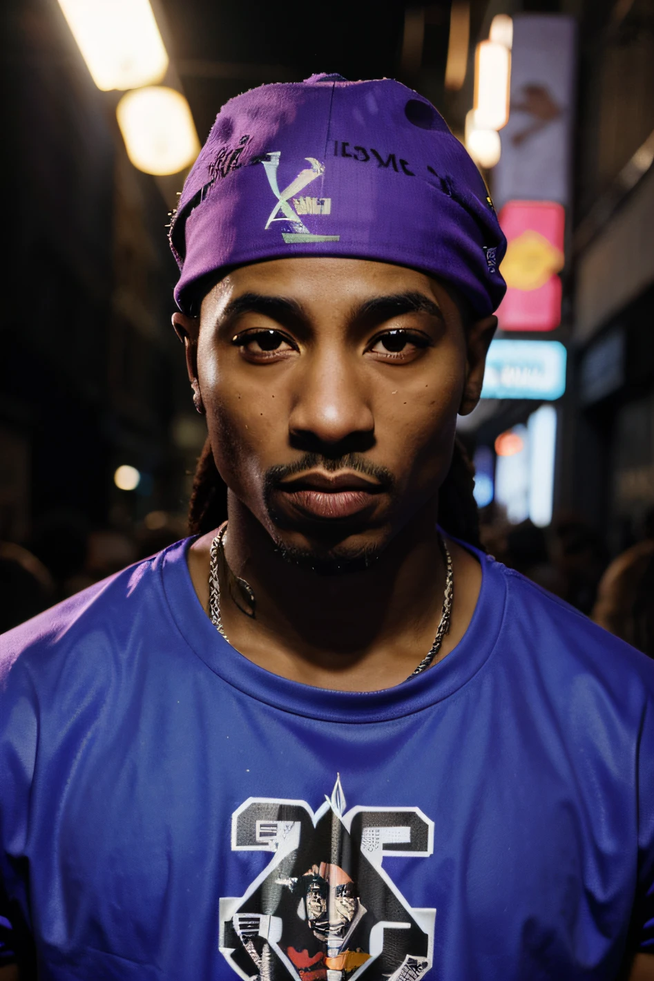 retroonda. cidade, 2 pac, shakur, tupac rapper, Just the Face Kit, purple neon lights, sol, montanha, (obra-prima, detalhada, highres),