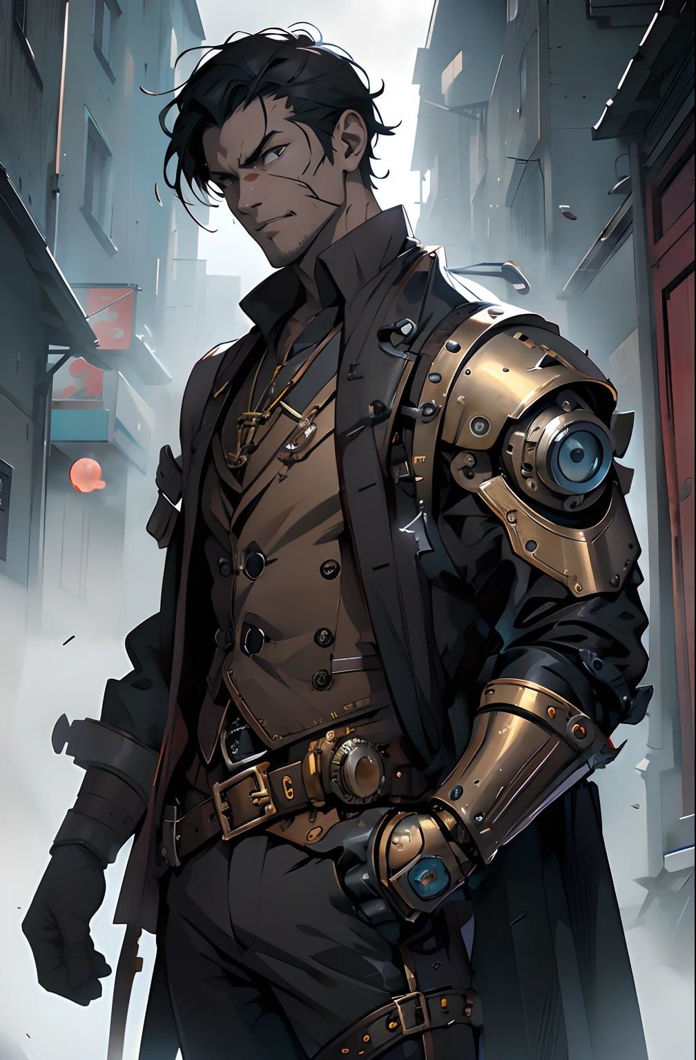 Steampunk mechanical armor made of metal, made with the help of improvised materials with your own hands