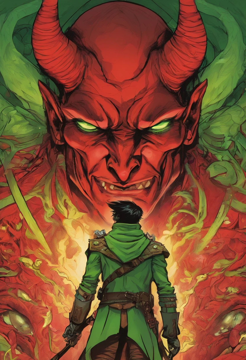 Red skinned green eyes devil three fingers prehensile tail gunslinger azazel stylish