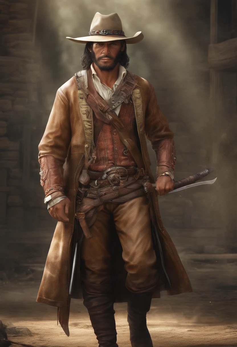 brasileiro, nativo gaucho, Hook, velho , Wide pants , cinta larga, bota de couro, espada