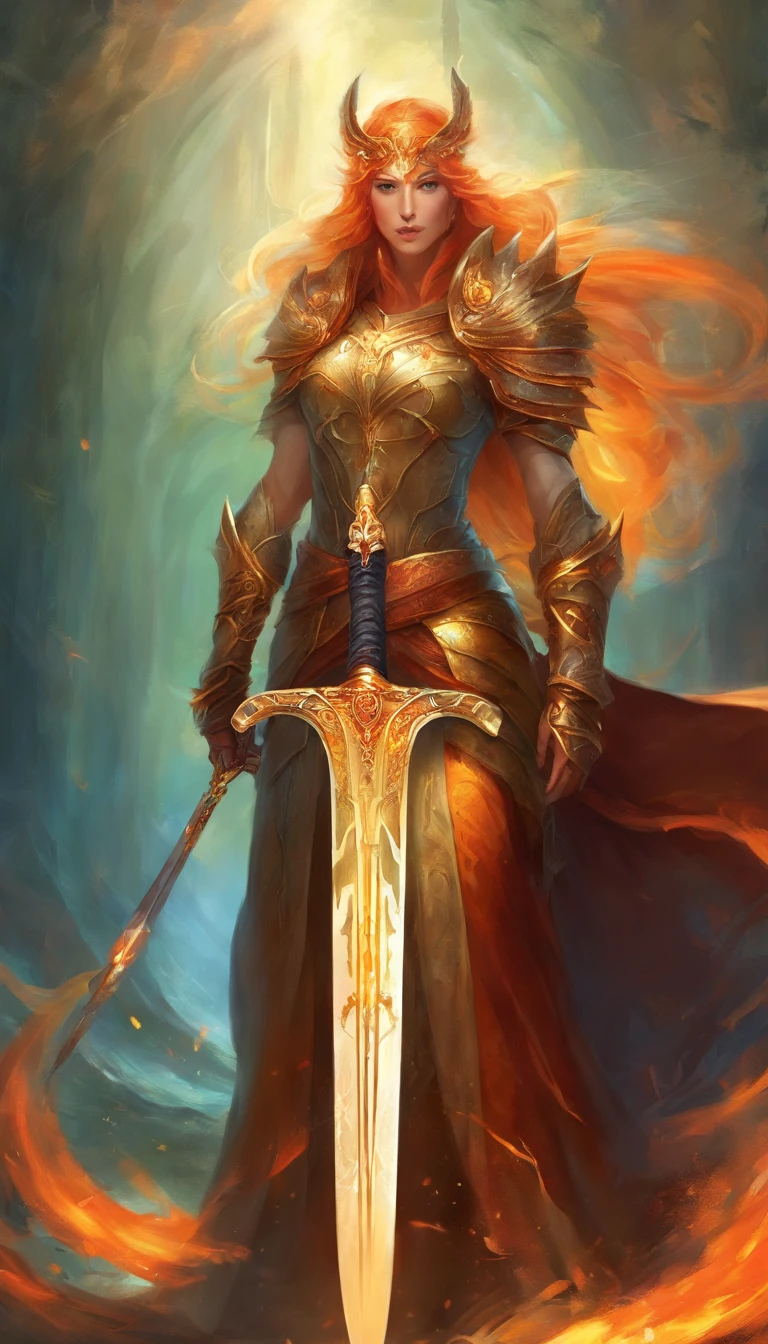A great legendary sword with fiery details