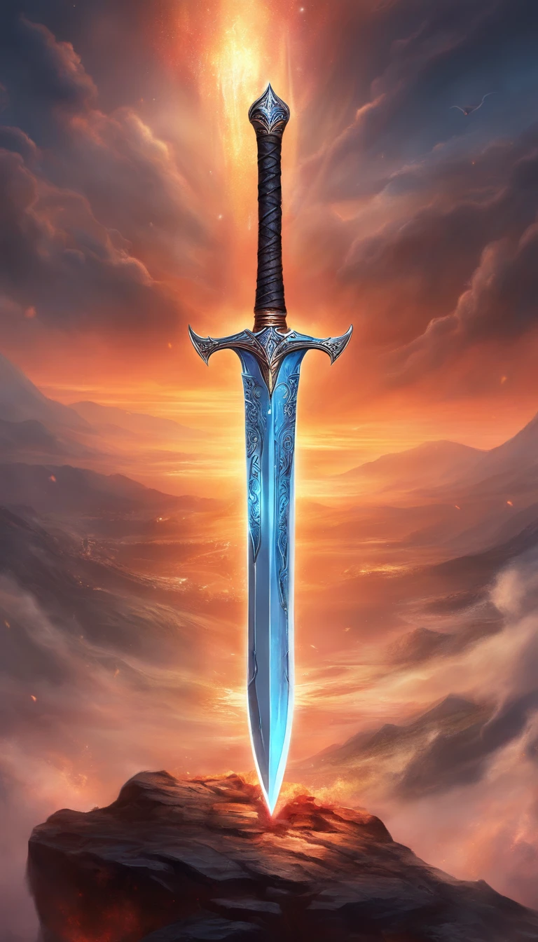 A Legendary Great Sword with Blazing Dragon Details