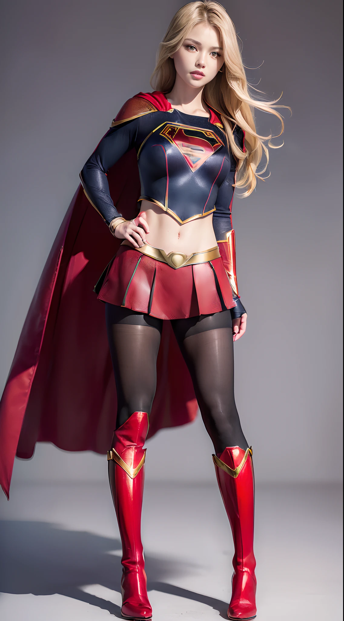 Beautiful girl fighting、japanes、Cute Beautiful Girl、(((Wear black tights on your beautiful legs.)))、(((beauty legs)))、(((Painful look)))、((((Make the most of the original image)))、(((Supergirl Costume)))、(((beautiful hairl)))、(((Injured)))、(((Feet must necessarily be worn with black tights)))、(((You need to wear red boots)))、((Top image quality、8K))、((top-quality、8K、​masterpiece:1.3))、(((Keep your background simple)))、Crisp focus:1.2、Beautiful woman with perfect body shape:1.4、Slender Abs:1.2、a wet body:1.5、Highly detailed facial and skin texture、8K、Keep your background simple