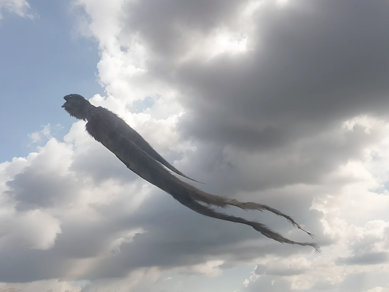 Monster fur, background sky with green grass