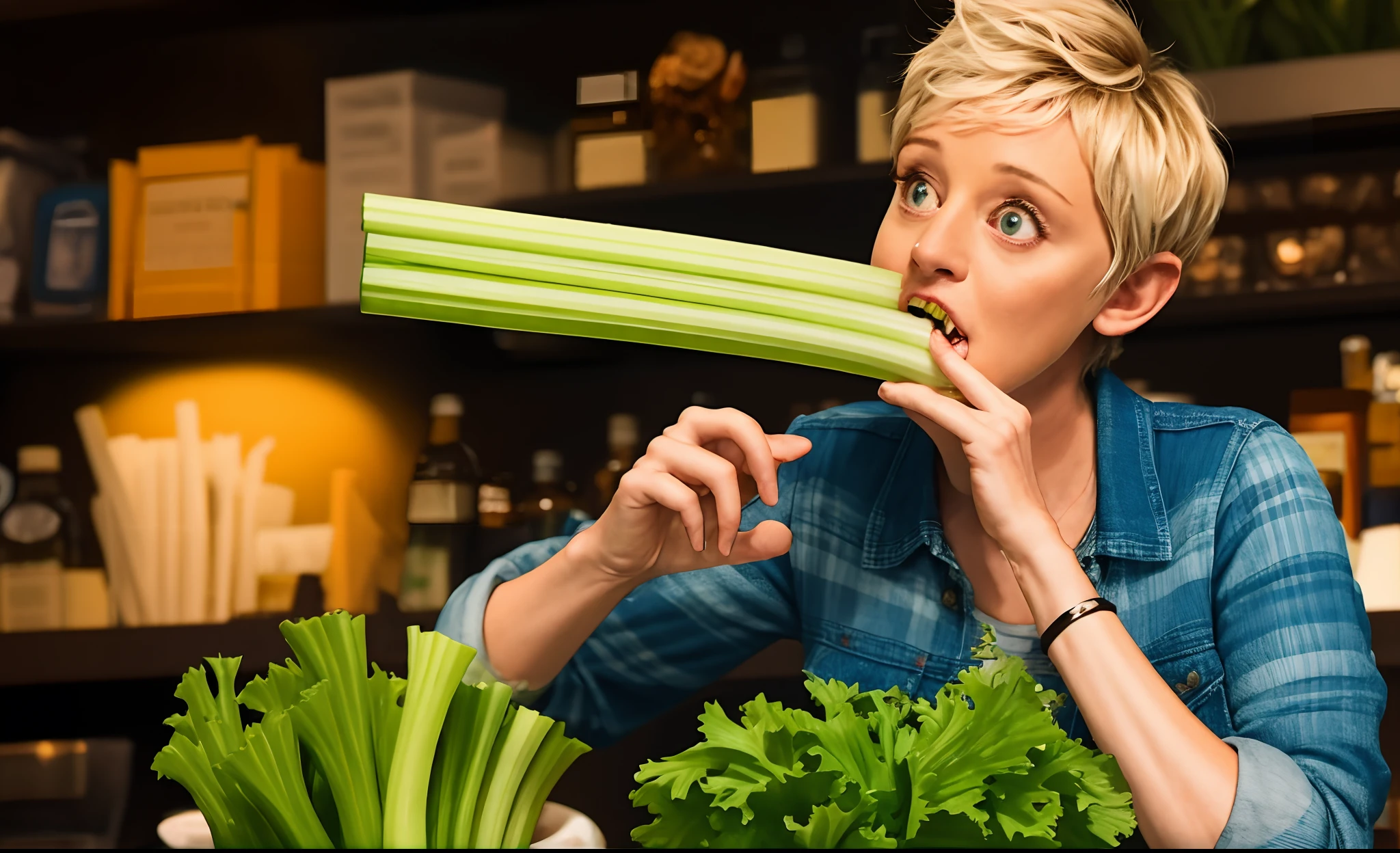 ellen degeneres eating celery