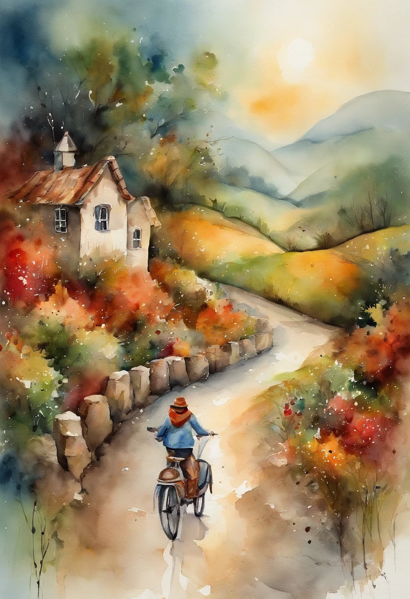 Imagem de uma pessoa caminhando em uma estrada com borboletas voando ao redor, obra sobre um caminho para a liberdade, Portal dos Sonhos, design surreal, anime