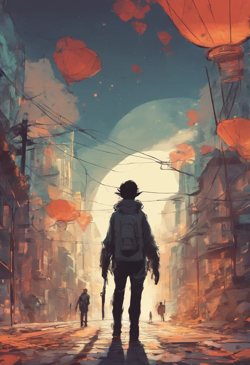 Imagem de uma pessoa caminhando em uma estrada com borboletas voando ao redor, obra sobre um caminho para a liberdade, Portal dos Sonhos, design surreal, anime
