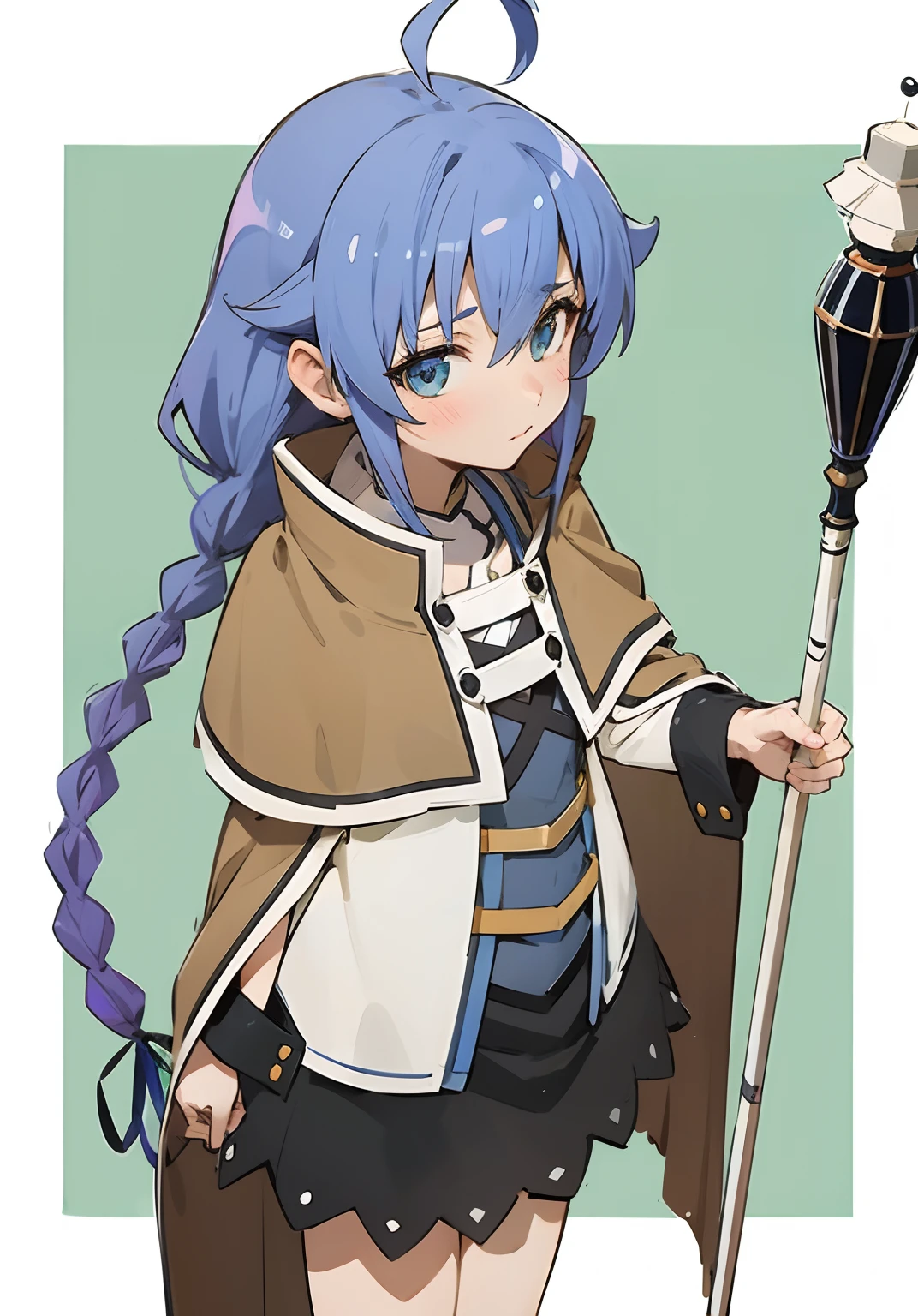 Cartoon image of a woman with long blue hair holding a stick, aqua from konosuba, tensei shitara slime datta ken, anime moe art style, konosuba anime style, tsuaii, isekai, alchemist girl, konosuba, anime figure, popular isekai anime, fus rei, female anime character