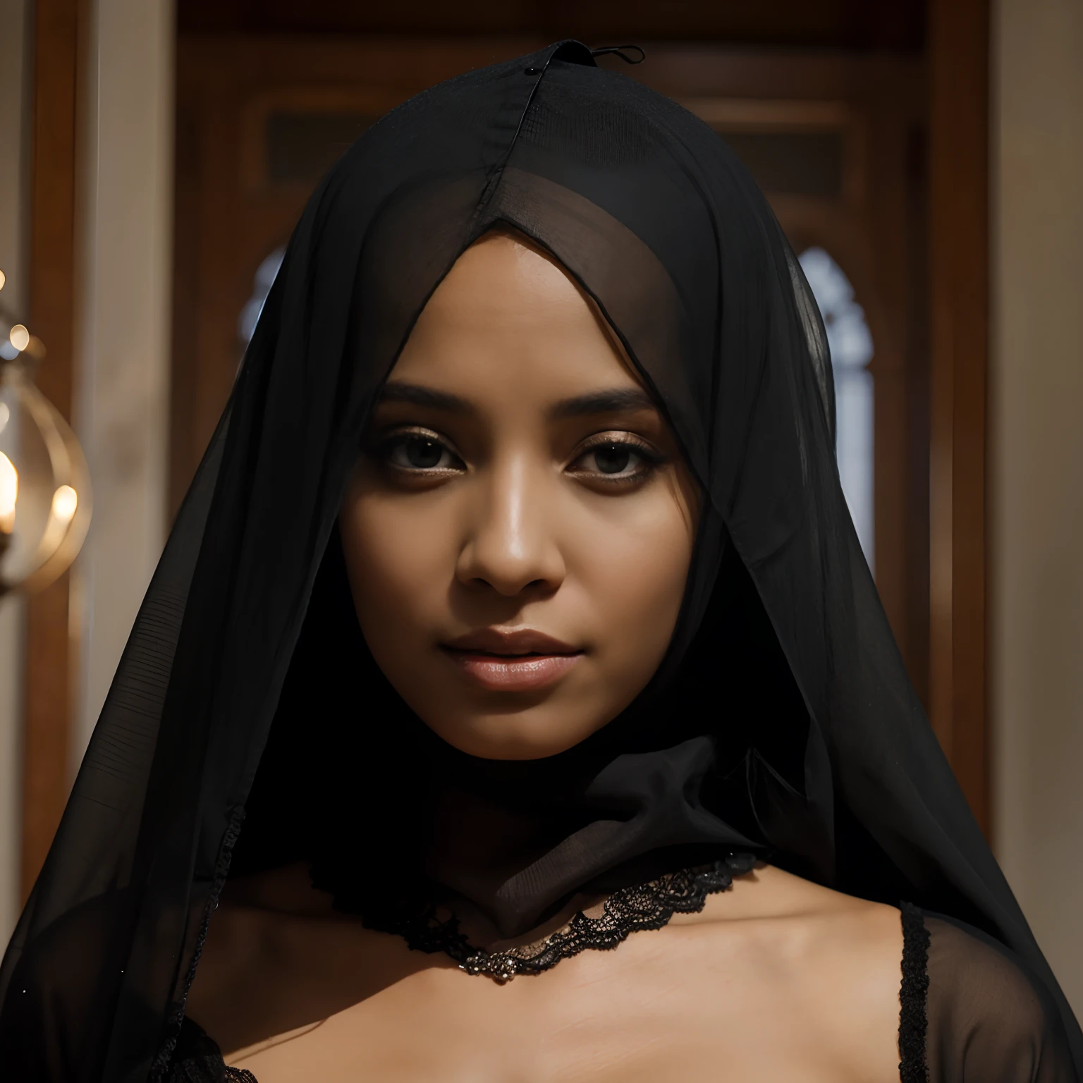 Veiled Black Muslim Woman , verre correcteur