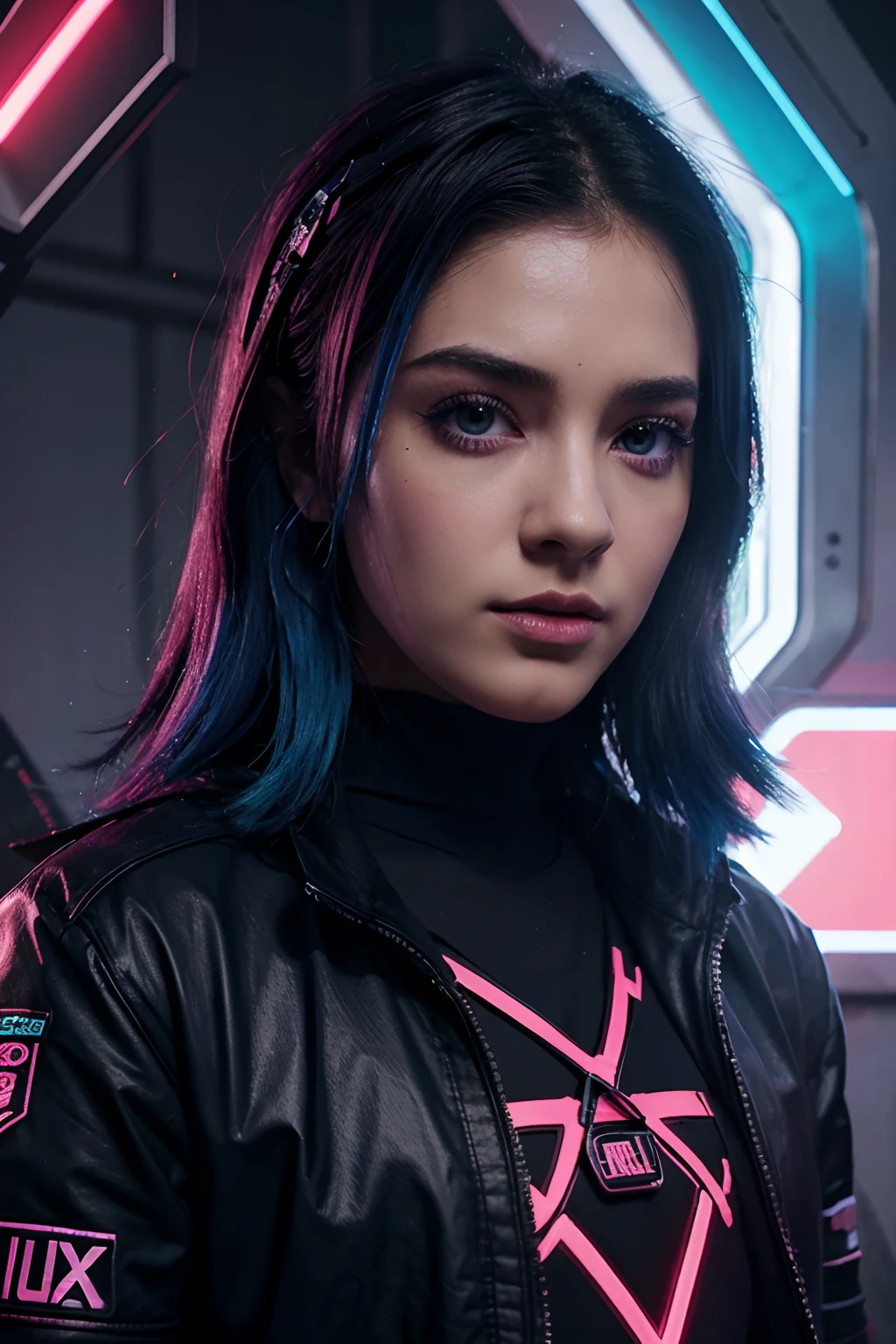 crie um logo, escrito dantxd estilo cyber punk, com cores rosa ,azul neon com raios saindo
